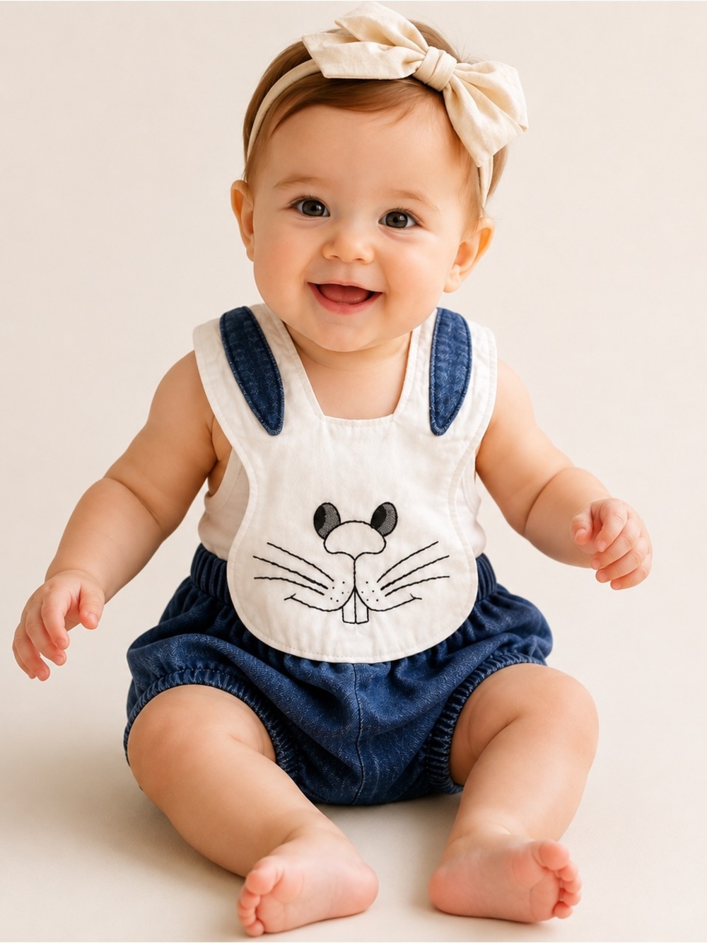 Vintage Bunny Rabbit Romper Made in USA